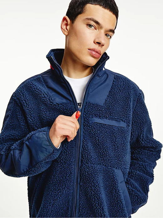 仿羊羔绒 领条刺绣标字母 夹克外套 T-1118 商品图2