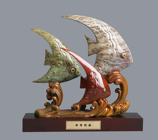 宇达青铜全铜摆件《年年有余》创意礼品  家居饰品摆件 高28cm 商品图0