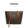 Zatchels 深棕色老花料时尚托特包 英国 商品缩略图0
