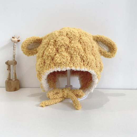 婴儿帽子秋冬新款卡通可爱针织宝宝护耳帽婴童儿童毛线帽 商品图7