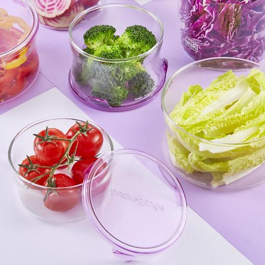 怡万家TAPRN-5V1C圆形保鲜盒5件套薰衣草紫 商品图4
