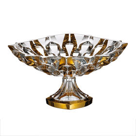 捷克进口/ BOHEMIA波西米亚桑巴描金高脚果斗35cm