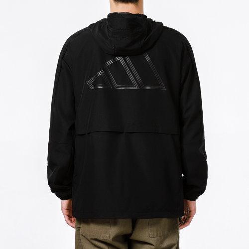 Adidas/阿迪达斯 2021秋季 男款 运动服 户外 防风 舒适 休闲 梭织 连帽 夹克 外套 H40228 商品图2