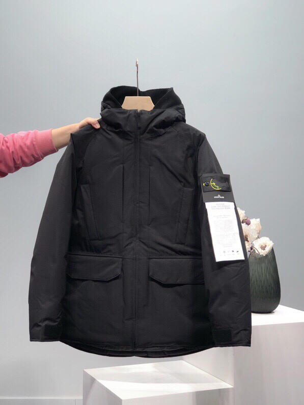 石头岛情侣防水连帽羽绒服
