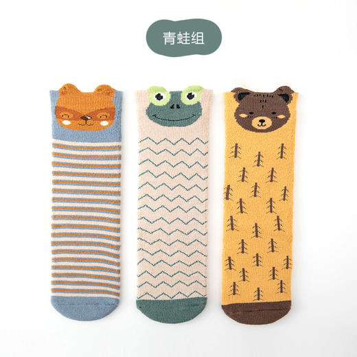 【3双组合装】21冬季新款毛圈加厚儿童直板袜保暖儿童袜子立体卡通宝宝中筒袜 商品图6