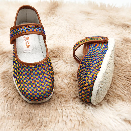 内联升童鞋手工单鞋千层底织锦粘扣一代布鞋5282C 商品图3