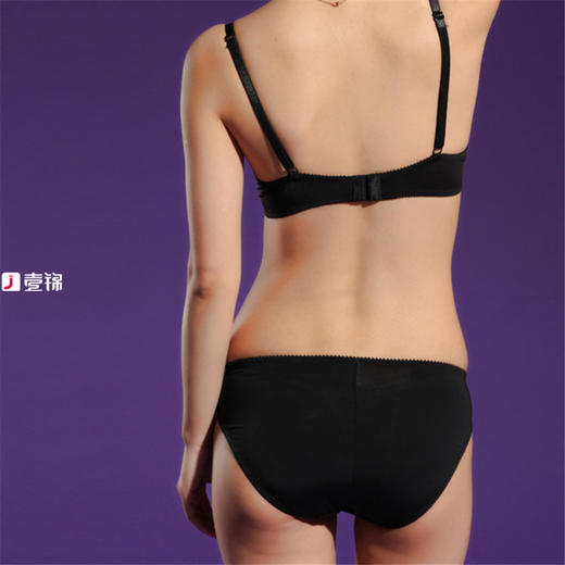 【特价】JINN壹锦莫代尔中腰蕾丝花纹内裤女黑 商品图1