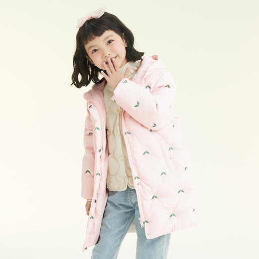 METTE童装女宝90白鹅绒羽绒服2020冬可爱公主风加厚保暖连帽外套 商品图3