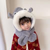 儿童帽子围巾一体加绒秋冬季宝宝男女婴童护耳帽婴幼儿帽子 商品缩略图9