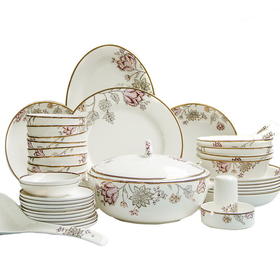 凡瑞斯骨瓷梅地亚花园中餐具50头