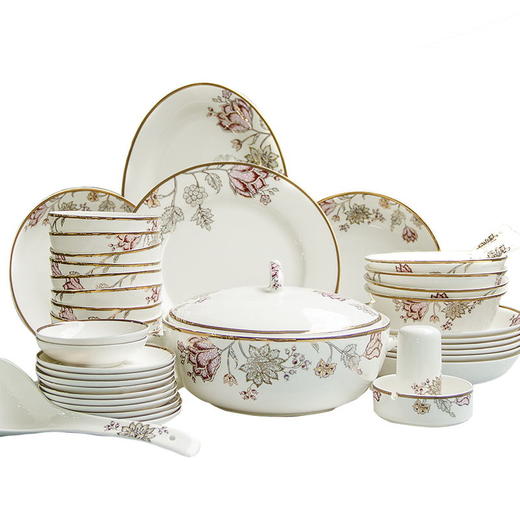 凡瑞斯骨瓷梅地亚花园中餐具50头 商品图0
