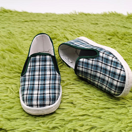 内联升童鞋手工单鞋千层底格呢巾舌边5425C 商品图4