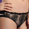 【特价】JINN壹锦莫代尔中腰蕾丝花纹内裤女黑 商品缩略图2