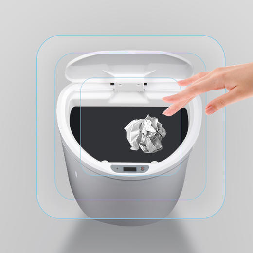 【智能感应垃圾桶】感应垃圾桶 白色 10L 商品图4