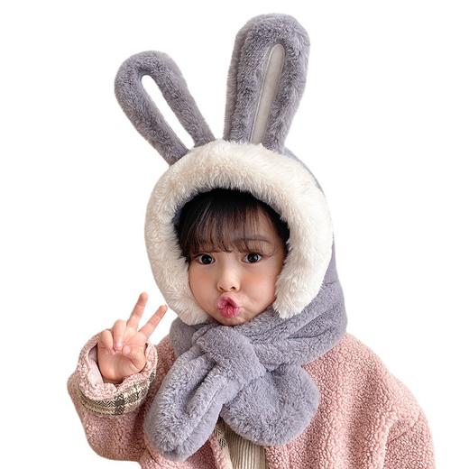 儿童帽子围巾一体加绒秋冬季宝宝男女婴童护耳帽婴幼儿帽子 商品图4