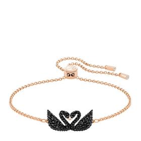 【香港直邮】SWAROVSKI/施华洛世奇 双黑天鹅女士镀玫瑰金色手链 5344132