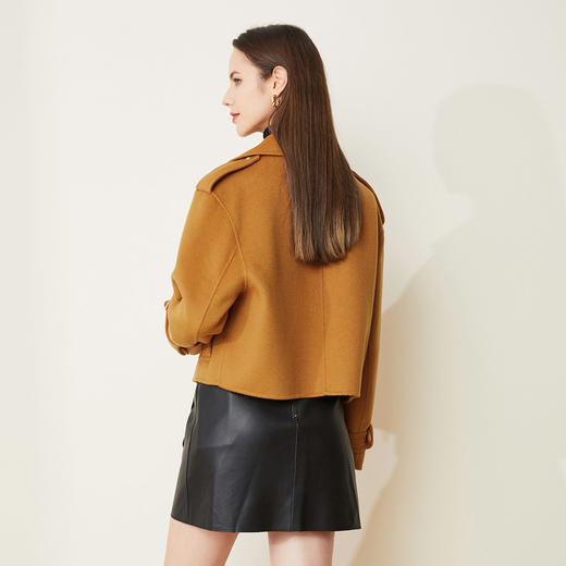 LH9J2斯尔丽2021瑟俪秋冬新款气质干练短款外套小个子通勤双面呢大衣 商品图1