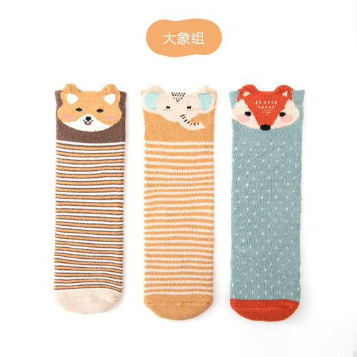 【3双组合装】21冬季新款毛圈加厚儿童直板袜保暖儿童袜子立体卡通宝宝中筒袜 商品图7