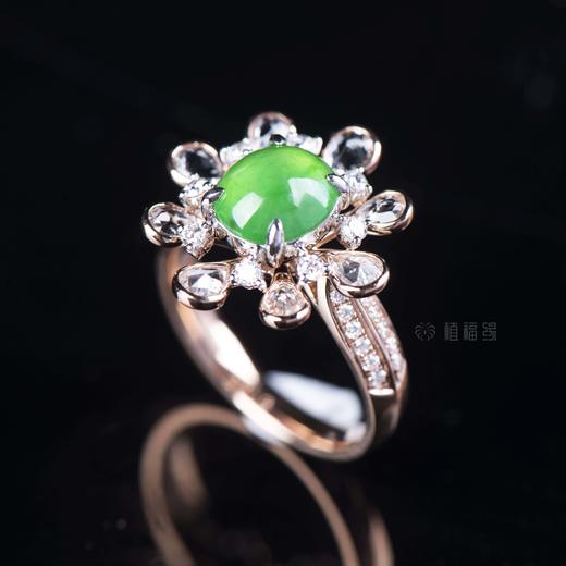【繁花】绿蛋面戒指-JZ12109160 商品图0
