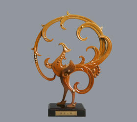 宇达青铜全铜摆件《凤泽人间》创意礼品摆件 高39.5cm