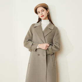 LH9J8斯尔丽2021瑟俪秋冬新款翻驳领干练气场简约舒适羊毛大衣女