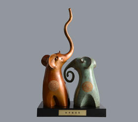 宇达青铜全铜摆件《向幸福出发》创意礼品 家居饰品摆件 高43cm