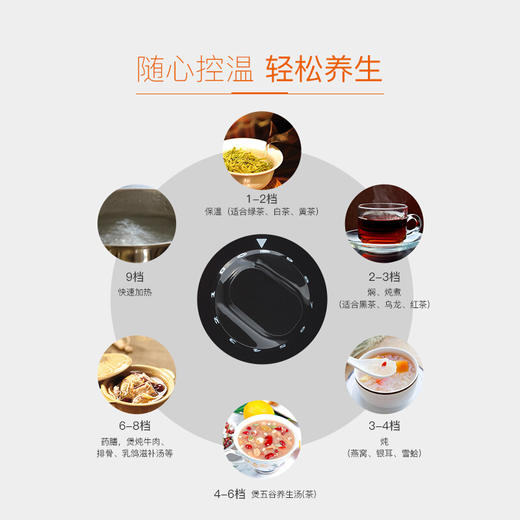 米技Miji电陶炉电磁炉德国米技炉电煮茶炉家用办公便携台式茶炉 Home Q6 咖色 1100W 商品图2