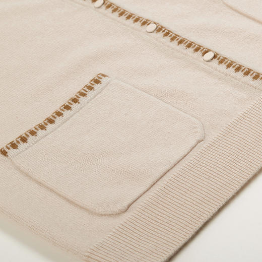 METTE羊绒世家21年秋冬女士100%山羊绒开衫时尚小香风针织小外套 商品图5