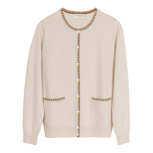 METTE羊绒世家21年秋冬女士100%山羊绒开衫时尚小香风针织小外套 商品图8