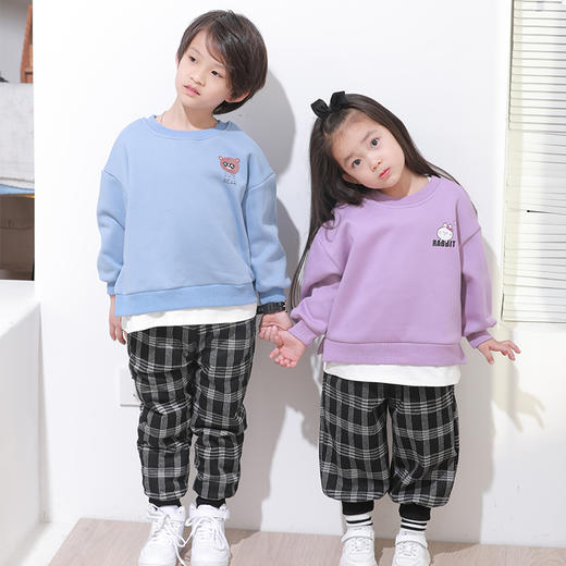 反季清仓！龙之涵 中小童儿童风琴摆印花加绒卫衣 时尚甜美童装 婴幼儿A类标准 商品图1