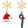 ZEGL圣诞帽糖果耳环女2021年新款潮雪花耳钉925银针秋冬季耳饰品 商品缩略图2
