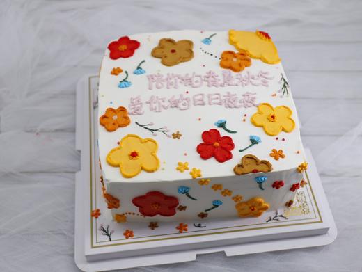 ins风方形清新小花蛋糕 商品图1