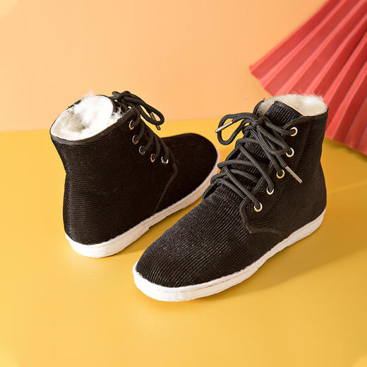 内联升男鞋手工棉鞋千层底大内联升高帮羊毛里系带灯芯绒五眼棉鞋DN8506/DN8516 商品图5