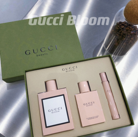 Gucci古驰新款花悦三件套（香水100ml+身体乳100ml+滚珠7.5ml）