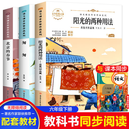 六年级下册同步阅读 全3册 小学生语文课本作家作品系列 北京的春天 阳光的两种用法 匆匆 老师推荐阅读畅销9-12岁儿童文学故事书 商品图0