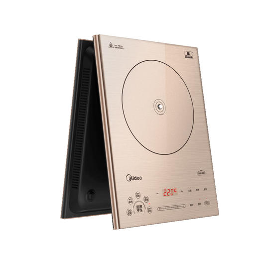 美的（Midea）电磁炉新款家用变频恒温火锅炒菜一体小型全自动电池炉 香槟金QH2239 商品图1