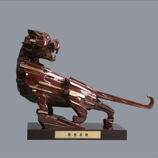 宇达青铜摆件 十二生肖虎《勇者无敌》创意装饰 家居工艺摆件  高38cm 商品图0