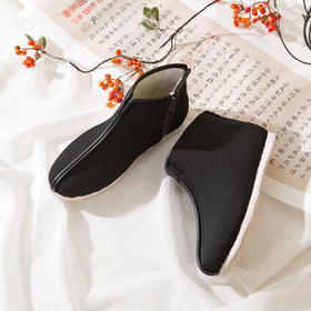 内联升男鞋手工棉鞋千层底羊毛毡拉锁棉靴8167A/G