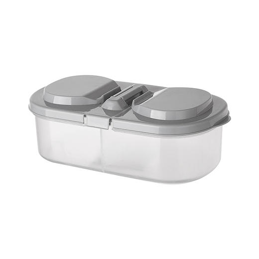 双格有盖厨房食品杂粮密封罐 多功能厨房冰箱塑料储物收纳盒 商品图5