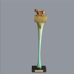 宇达青铜摆件 十二生肖虎《高瞻远瞩》创意装饰 家居工艺摆件  高69cm