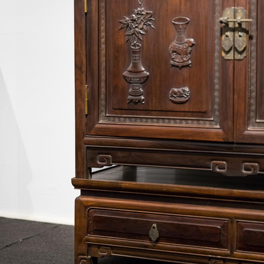 清 红木博古纹书柜（一对） 商品图2