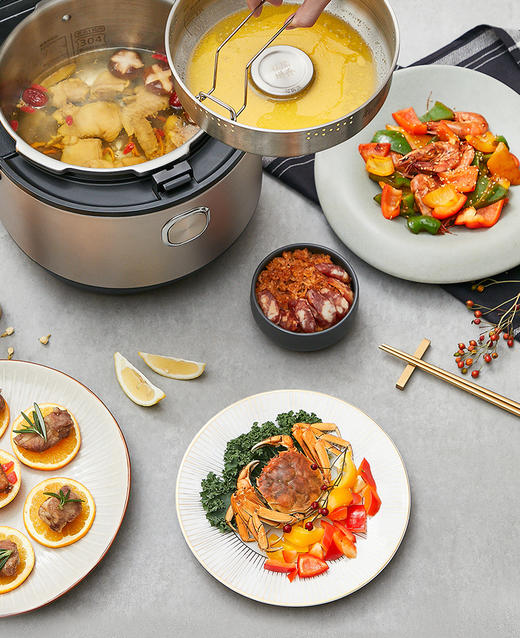 美的（Midea）电压力锅5升家用电压力煲 一锅双胆一键祛脂 智能低脂电高压锅 适用3-6人 MY-HT5090PG 商品图2