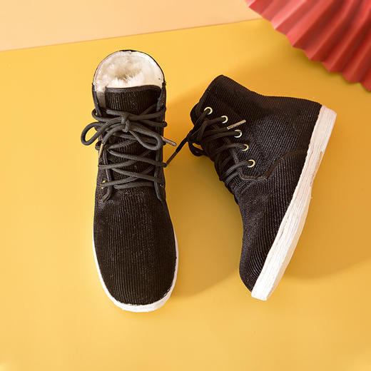 内联升男鞋手工棉鞋千层底大内联升高帮羊毛里系带灯芯绒五眼棉鞋DN8506/DN8516 商品图6