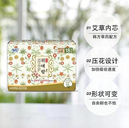 韩国lG贵爱娘韩方中草药卫生巾小款日用21cm18P 商品图3