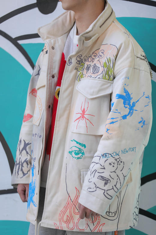 W142674208抽象趣味涂鸦挺阔羽绒服 商品图2