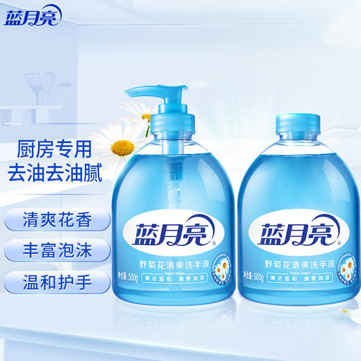 【蓝月亮】野菊花洗手液500g/瓶+500g瓶装补充液 商品图0