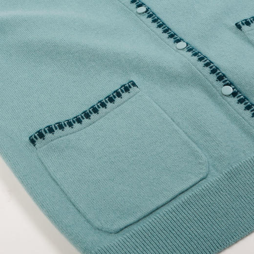 METTE羊绒世家21年秋冬女士100%山羊绒开衫时尚小香风针织小外套 商品图4