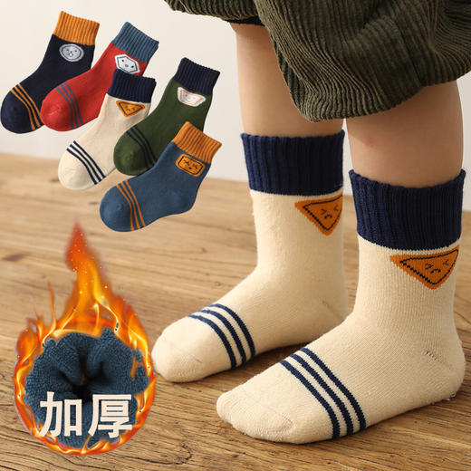 【5双组合装加厚毛圈袜】A类儿童袜子冬季加厚毛圈中筒宝宝袜子小碎花女童毛巾袜1-12岁儿童袜 商品图2