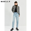 NEELLY纳俪商场同款复古洗水做旧休闲裤纯棉牛仔裤直筒裤百搭通勤N21111H01131 商品缩略图3