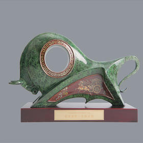 宇达青铜全铜牛摆件《和谐盛世 力耕华彩》十二生肖 工艺品 创意装饰 家居 摆件  高20cm